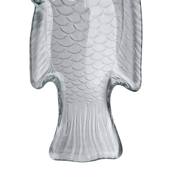 Large Glass Fish Serving Platter Partyware Salmon Platter French Elegant - Picture 4 of 8